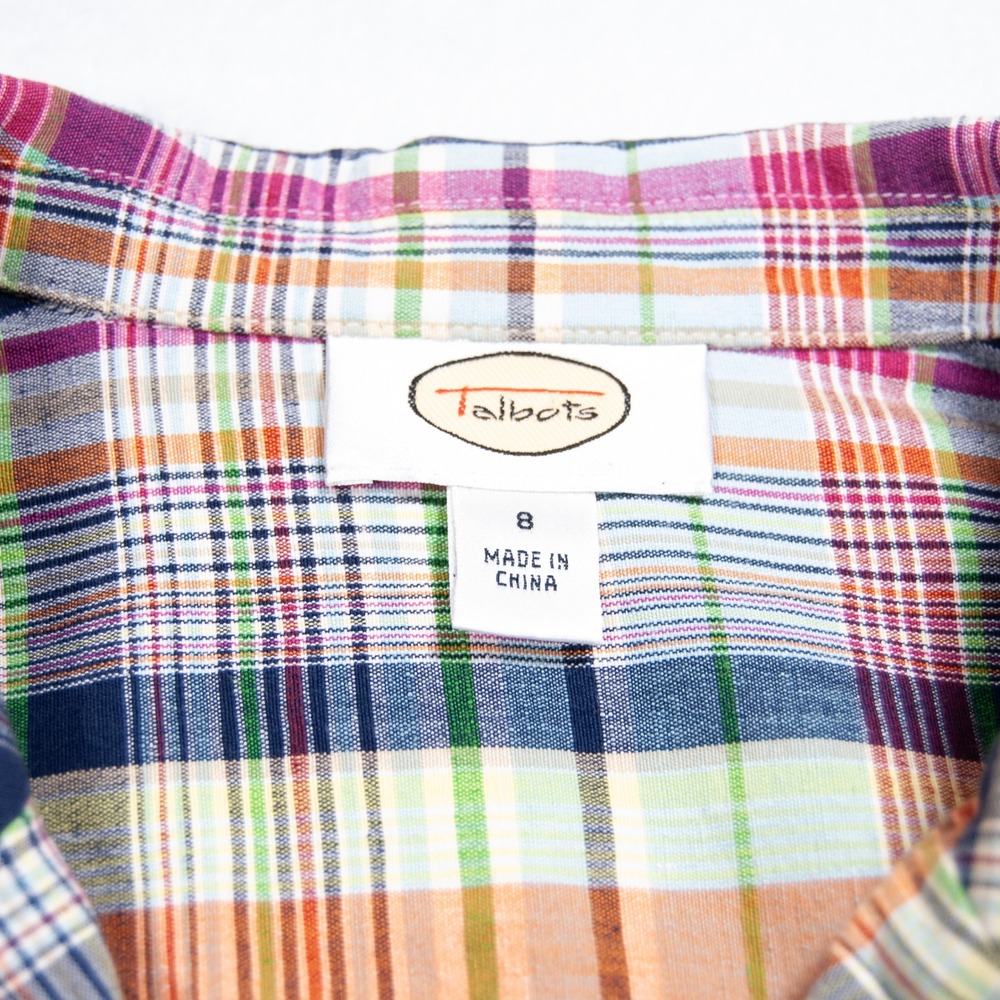 Talbots Plaid Blazer Jacket Women's Size 8 Multi‎ Color Single Breasted - Picture 6 of 11